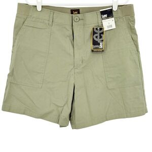 Lee Women's Comfort Waistband 6" Inseam Green Stretch Short Plus Size 18 NWT